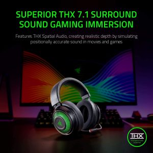 Razer Kraken Kitty Rgb Usb Gaming Headset Thx 7 1 Spatial Surround Sound Chroma Rgb Lighting Retractable Active Noise Cancelling Mic Lightweight Aluminum Frame For Pc Classic Black Music Camera